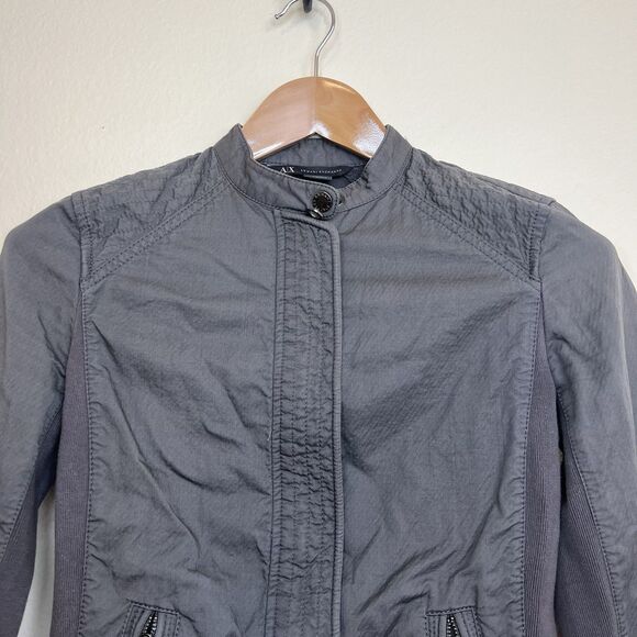 A/X Armani Exchange Gray Moto Jacket Size S - Picture 4 of 12